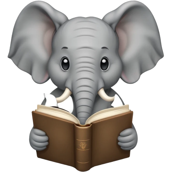 An elephant with a book emoji