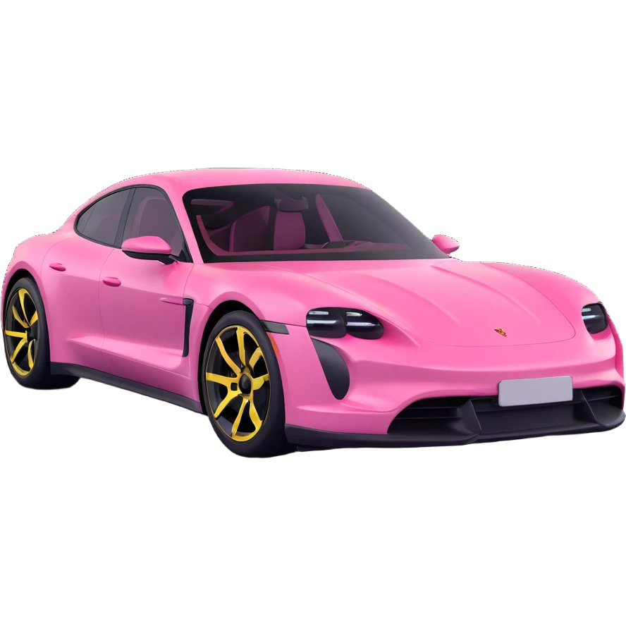 pink porsche taycan electric sports car emoji