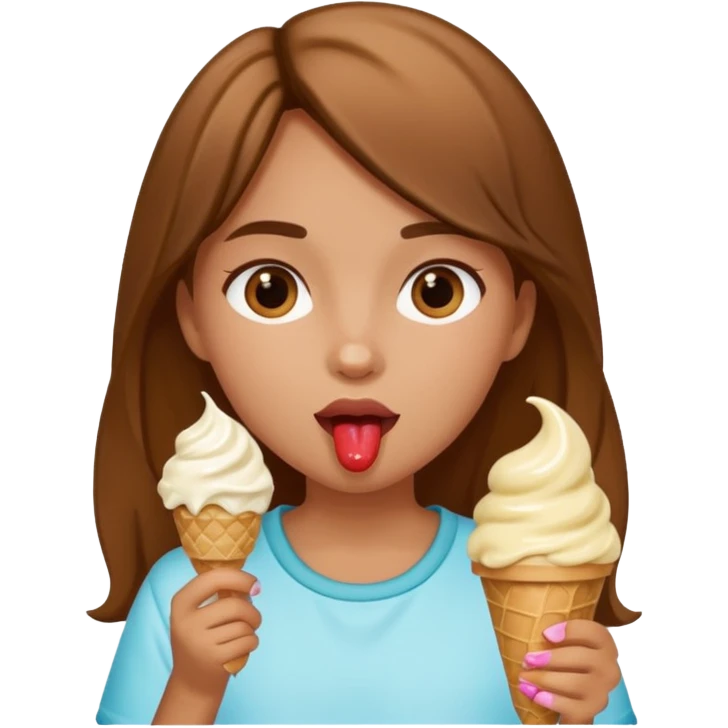 Niña comiendo helado emoji