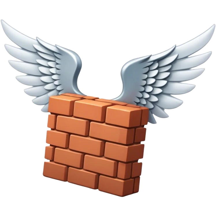 Brick with wings emoji