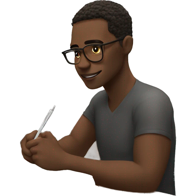 Journaling in a café emoji