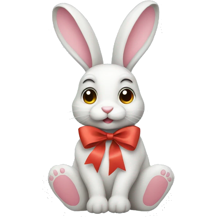 bunny with a ribbon emoji