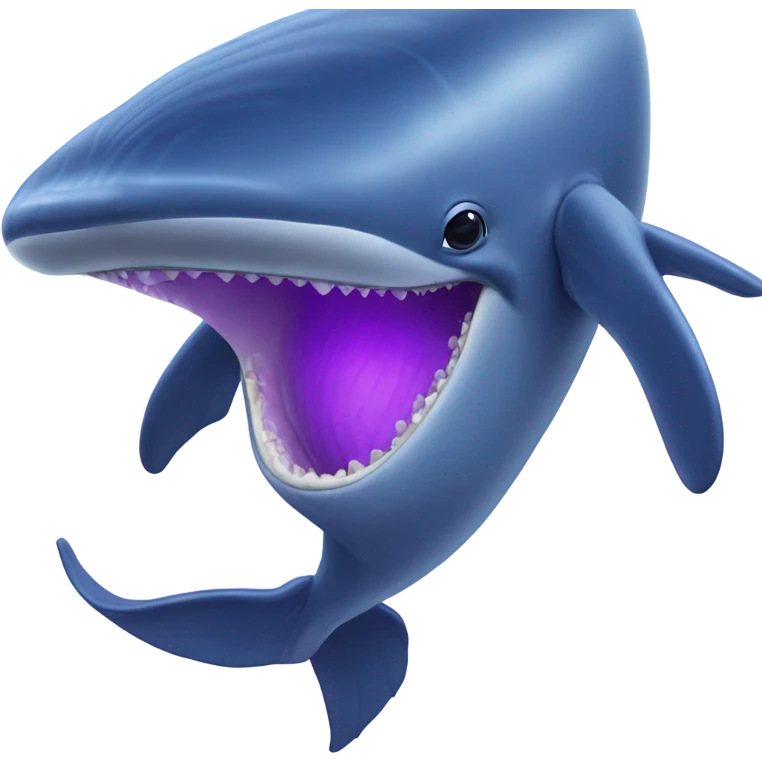 Blue whale purple, open mouth emoji