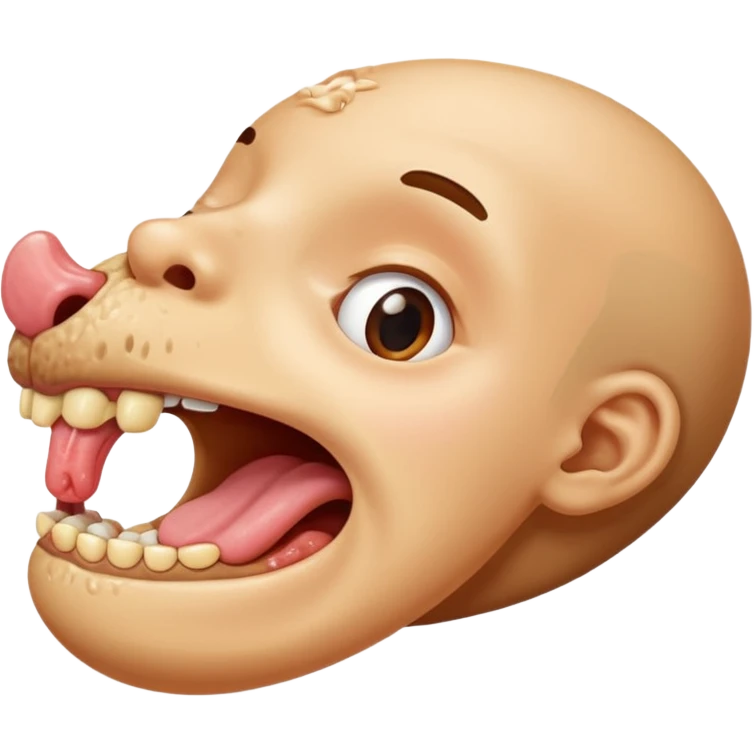 Face licking a foot emoji