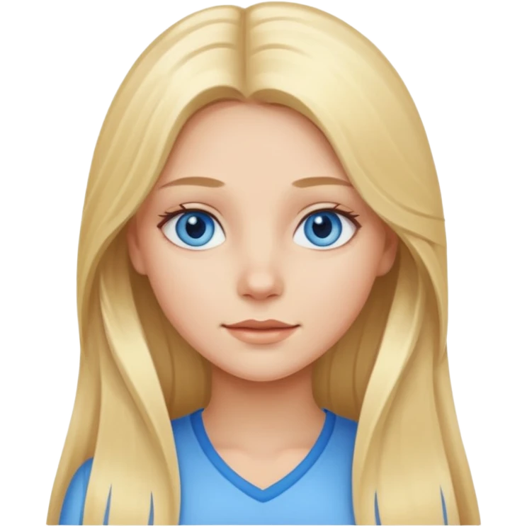 beautiful blond girl with long hair and blue eyes emoji