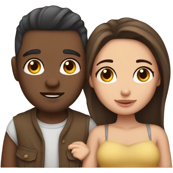 Fair skin cute couple cuddle emoji
