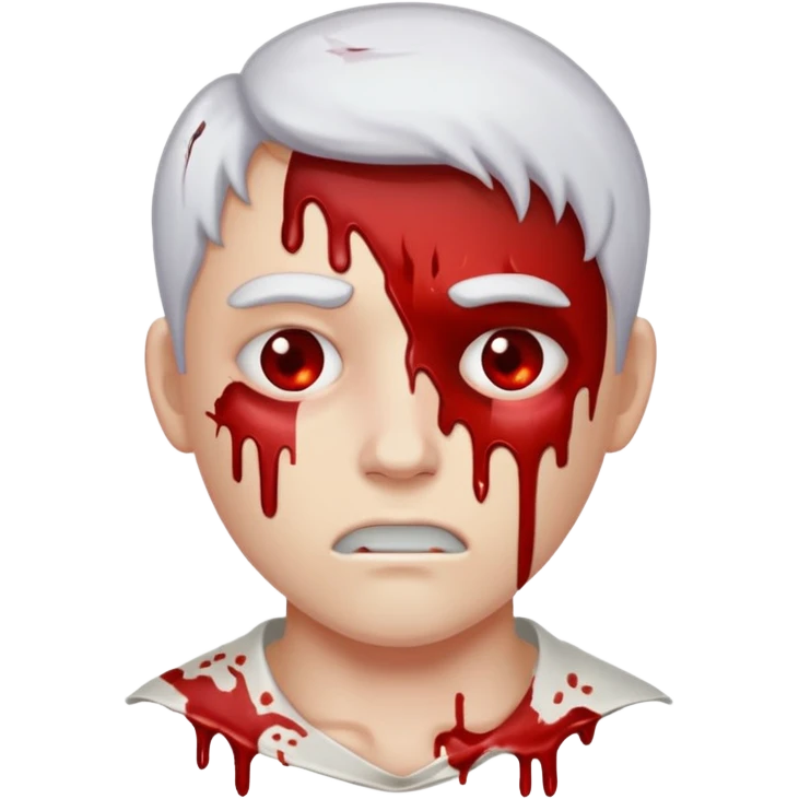 A pail white bloody character emoji