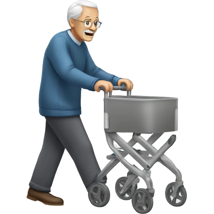 Elderly man using a walker  emoji