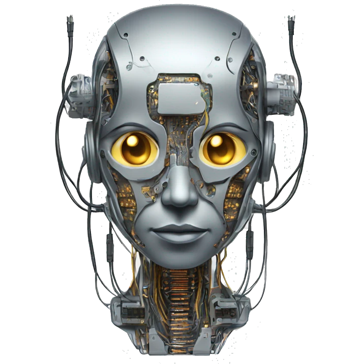 errored cyborg with wires and circuits  emoji