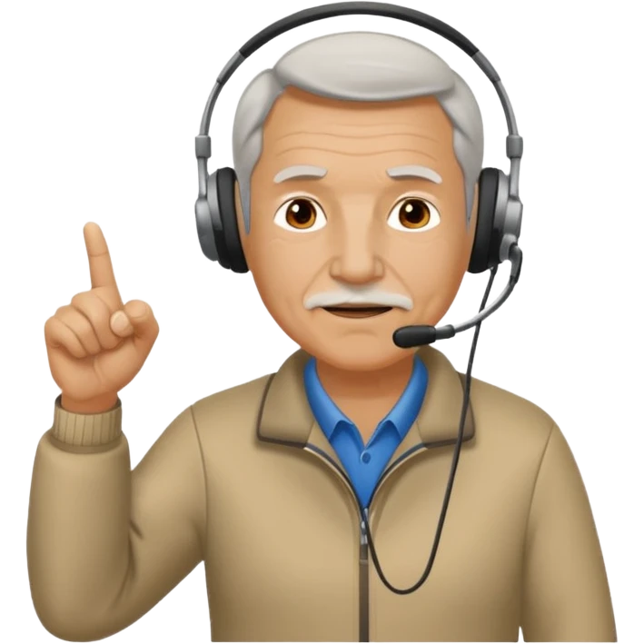 An older coach pacing along the sideline, pointing decisively. emoji