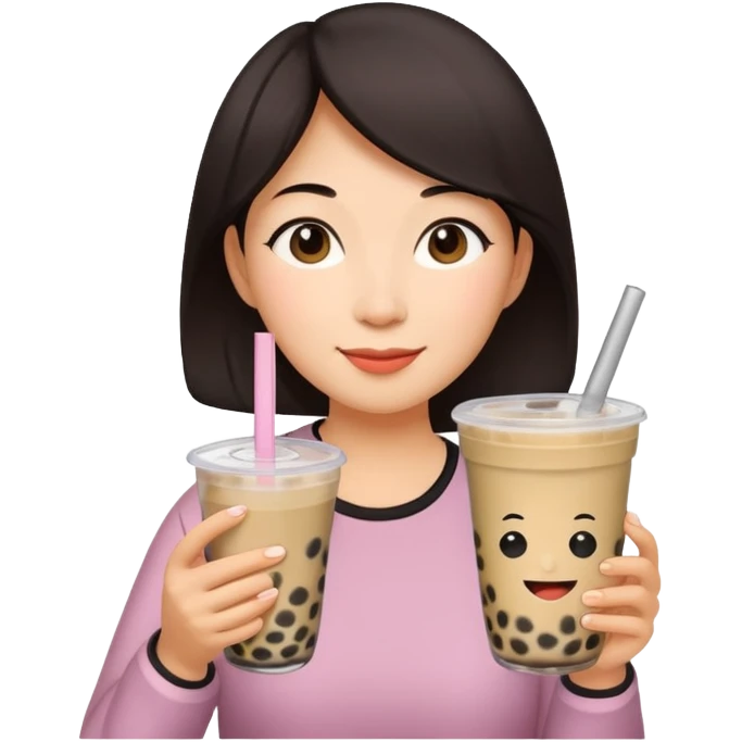 Mom drinking boba tea emoji