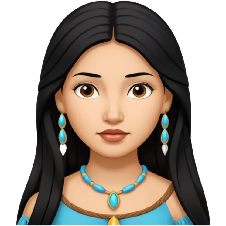 Thick Pocahontas black hair light skin  emoji