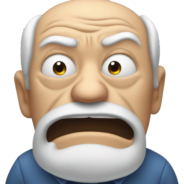 A grumpy old man in need of a nap, growling emoji
