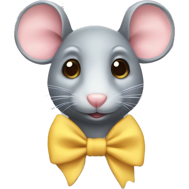 Rat with girly bow emoji