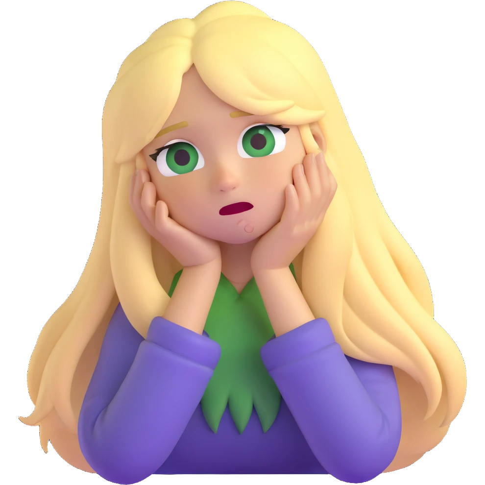 long-haired blonde with swamp eyes, crying emoji