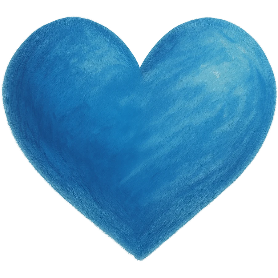 blue heart in ghibli style emoji