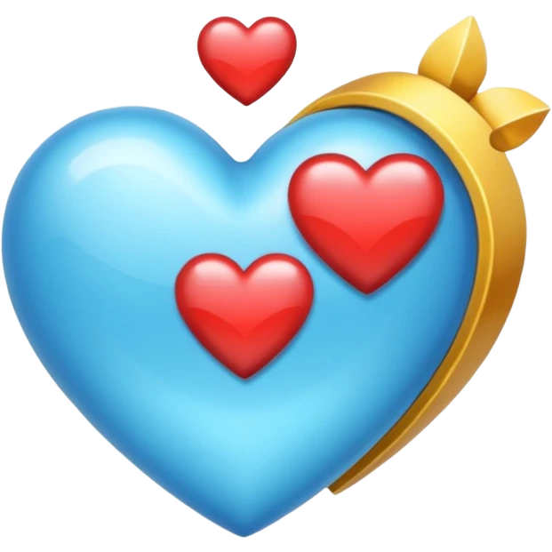 corazon celeste con destellos emoji