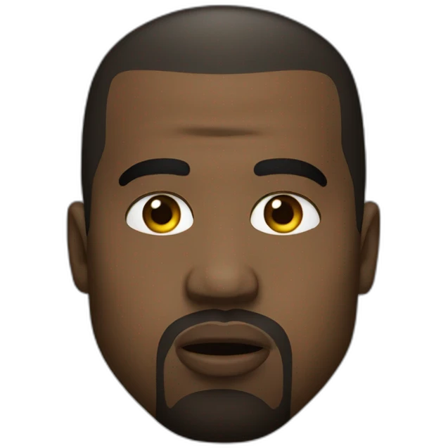 kanye west with large face cheeks emoji