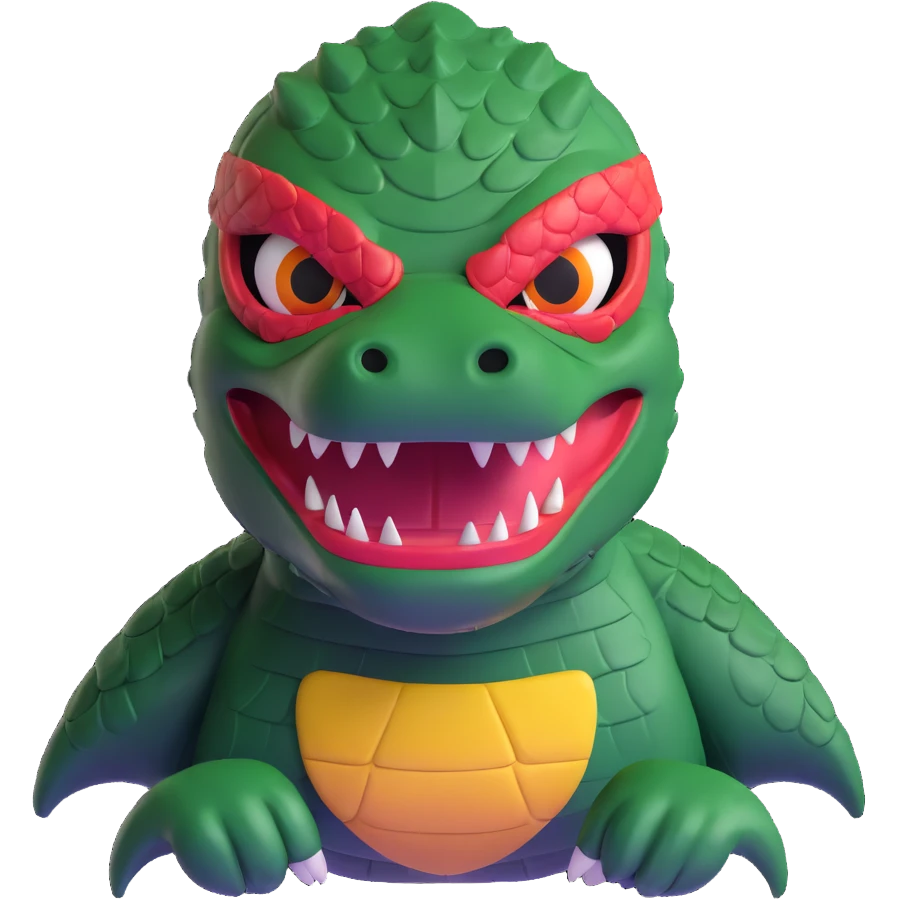 alligator luchador mask with scaly texture and menacing eyes emoji