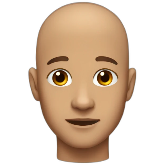 Bald young Man brown eyes Moose ears emoji