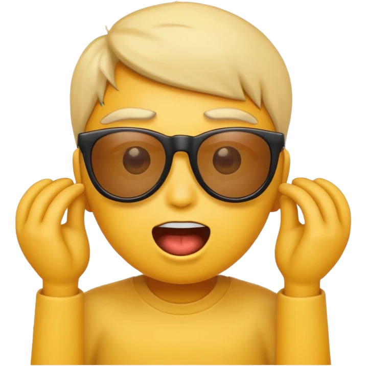 an emoji pulling down his sunglasses looking surprised emoji
