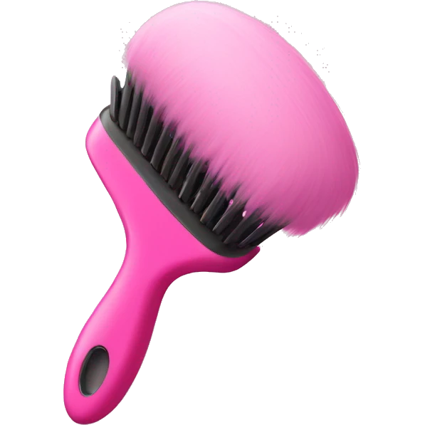 pink hairbrush emoji
