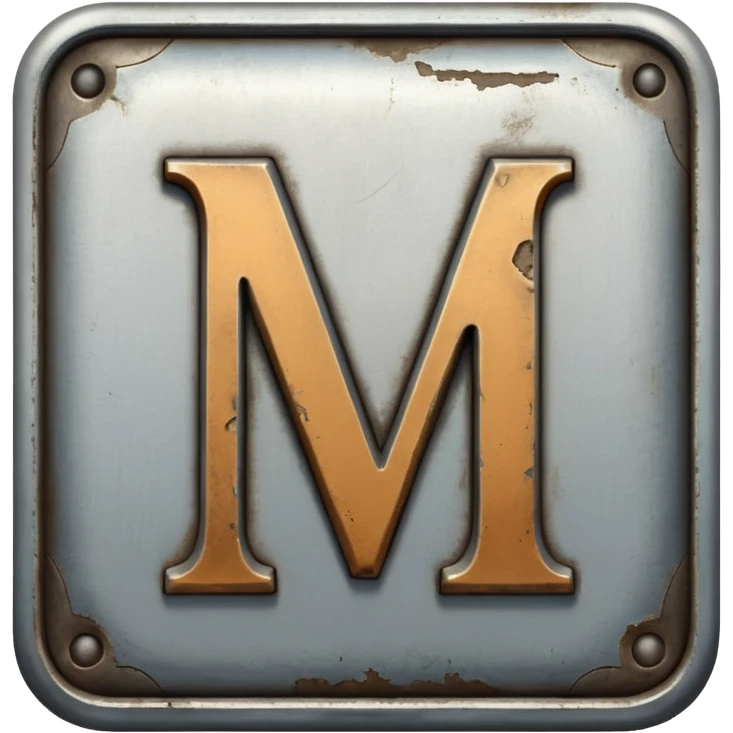 m 실버 이니셜 더 엔틱하게 emoji