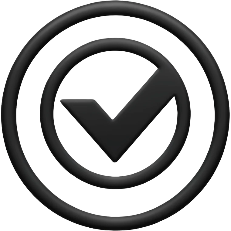 Create a black emoji to look like Facebook's verification badge. emoji