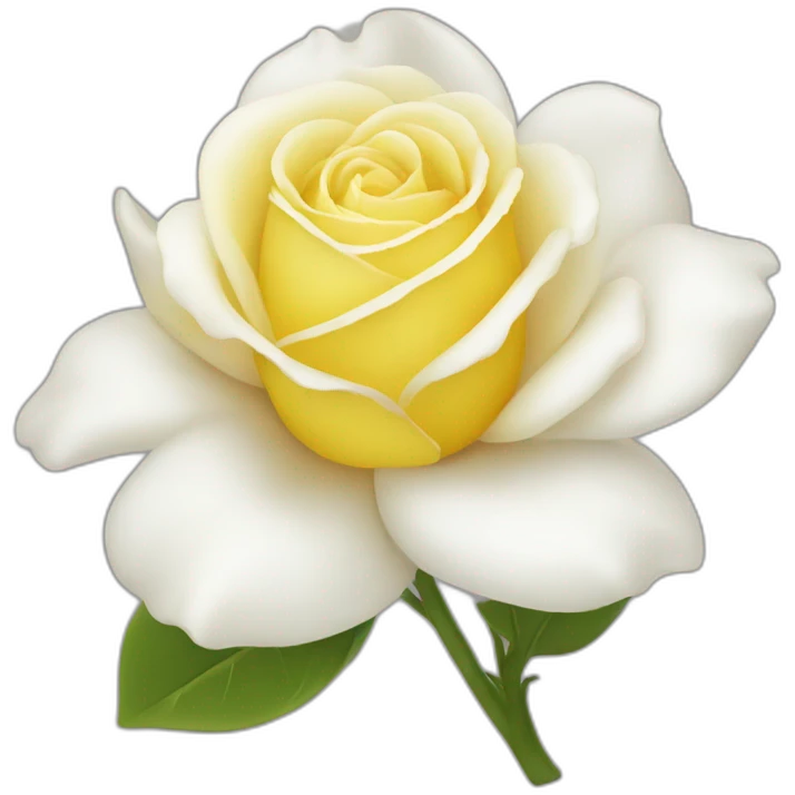 Fleur ros jaune blanche emoji