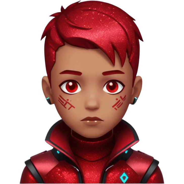 red glitter cyberpunk boy emoji