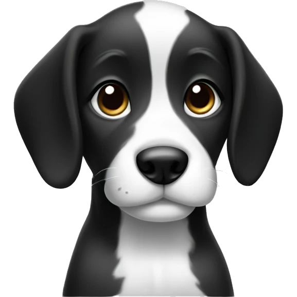 Black & white puppy emoji