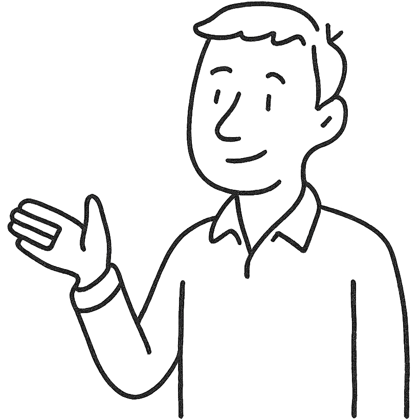 hand drawn outlined icon of a man gesturing emoji