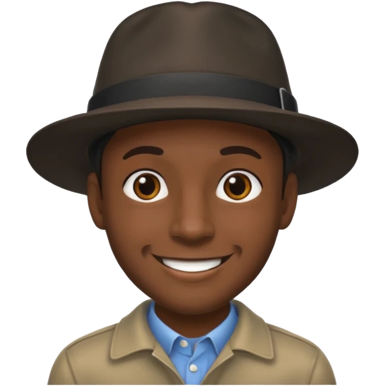 black man wearing hat emoji