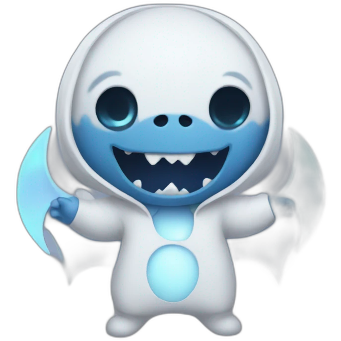 Stitch with a ghost costume emoji