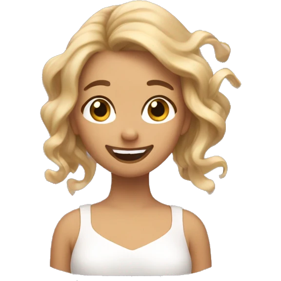 Blushing girl twirling hair emoji
