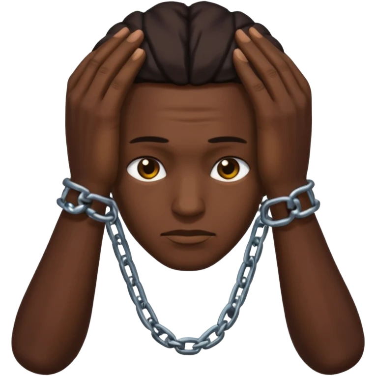 slavery chained hands and head emoji
