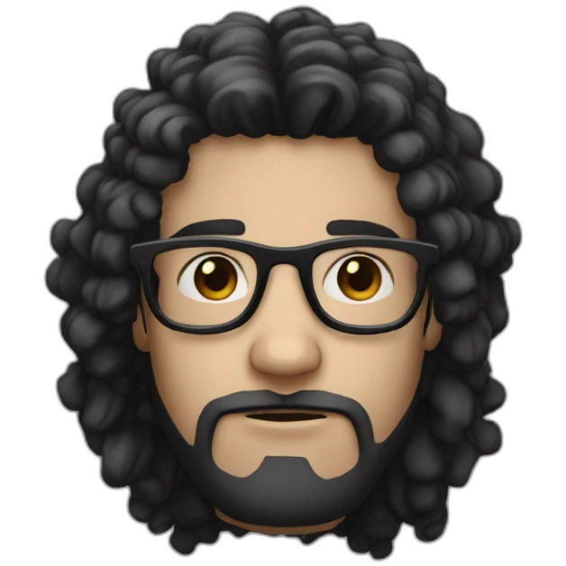 hopeless white skin and black Sparse hair man with glasses emoji