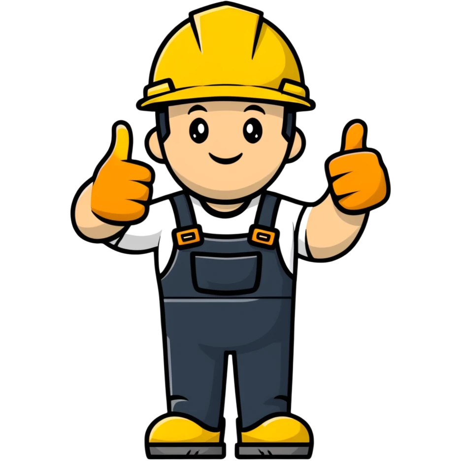happy construction worker giving thumbs up emoji