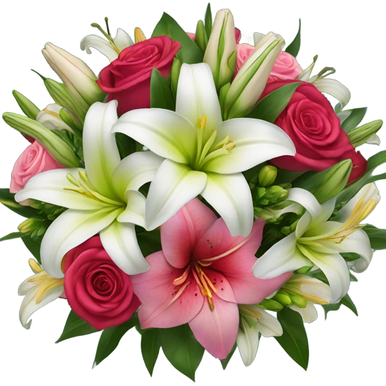rose and lily bouquet emoji