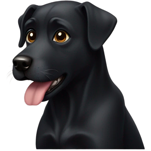 black dog with beard with no mustache emoji