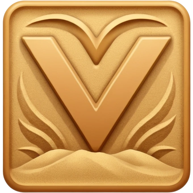 a sand themed check mark emoji