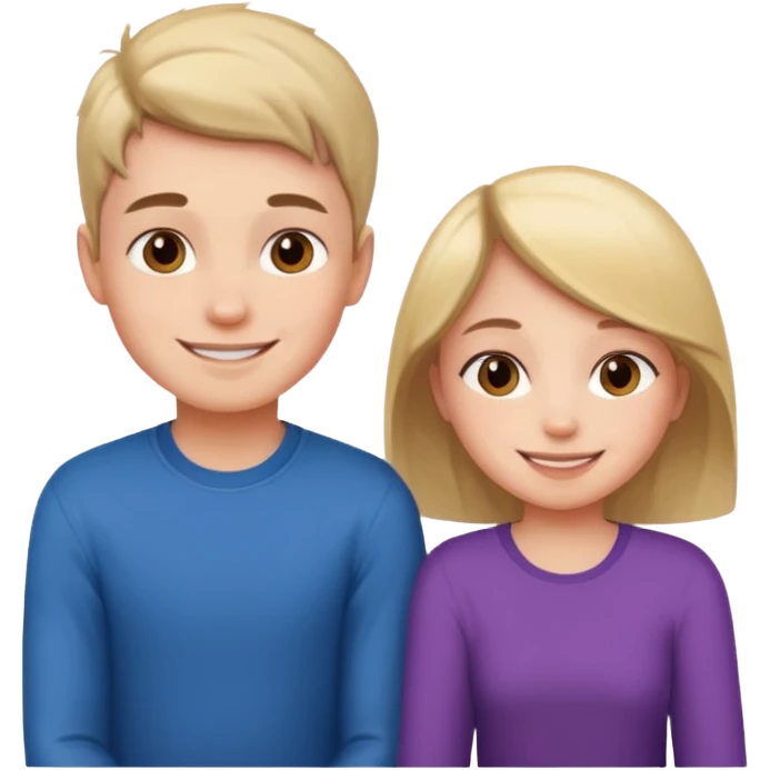 یک پسر و دختر که کنار هم نشسته اند emoji
