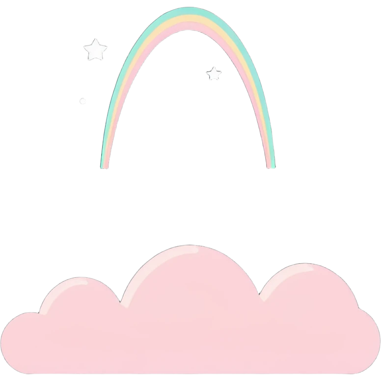 dreamy pastel pink rainbow with stars and sparkles emoji