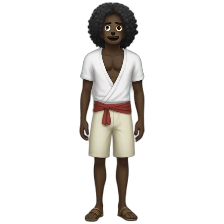 loffy characters in one piece , but with black skin emoji