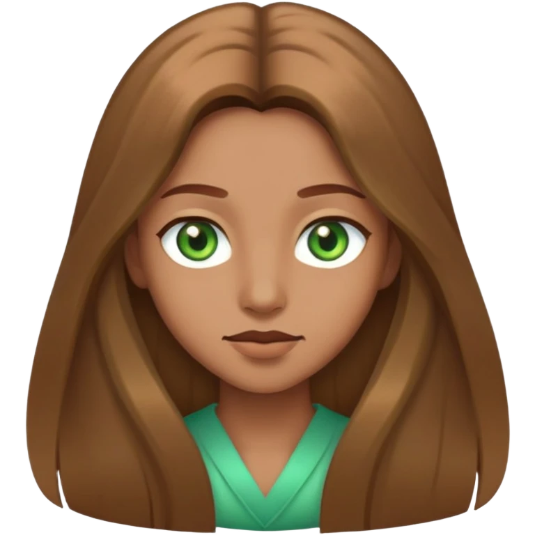 Light Brown skin light brown hair light green eyes with long silky hair  emoji