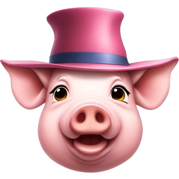 Pig with hat emoji