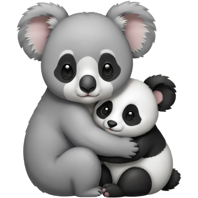 Big koala hugging small panda emoji