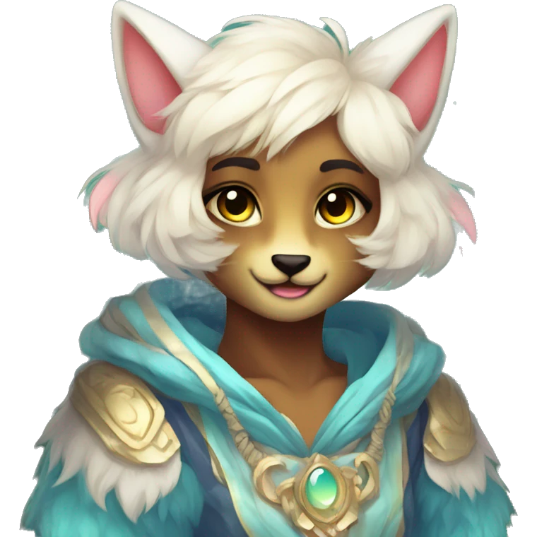 Kawaii bright fantasy ethereal anthro fursona animal emoji