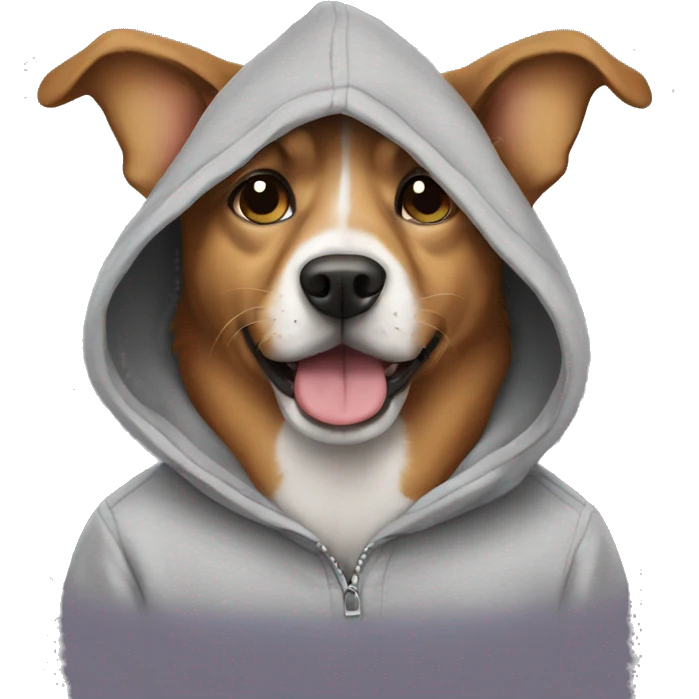 Dog wearing a hoodie emoji