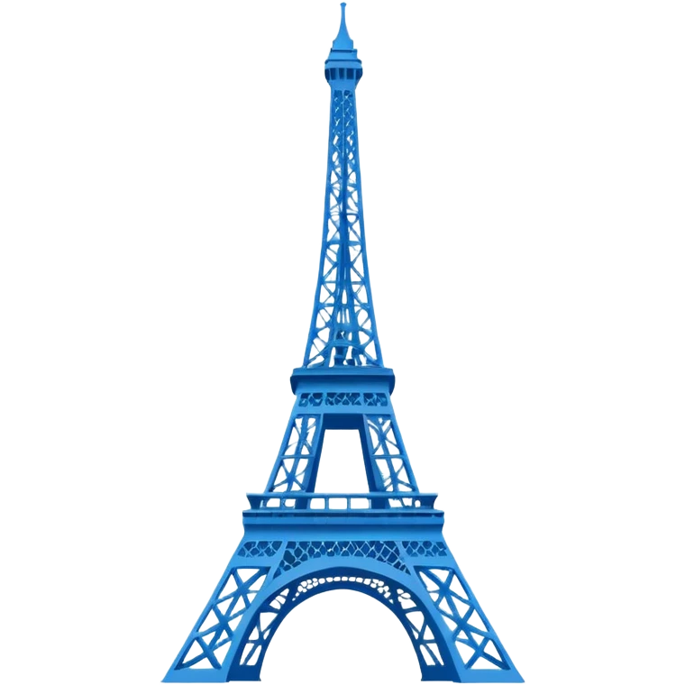 create a blue emoji of tour eiffel. 2D linear style emoji